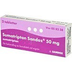 Bild på Sumatriptan Sandoz, filmdragerad tablett 50 mg 2 st