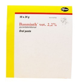 Bild på Banminth vet. Oral pasta 2,2 % 10 x 24 g
