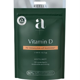 Bild på A+ Vitamin D 2500 IE 180 mjuka kapslar Refill
