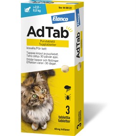 Bild på AdTab 48 mg tuggtabletter för katt (>2-8 kg) 3 st