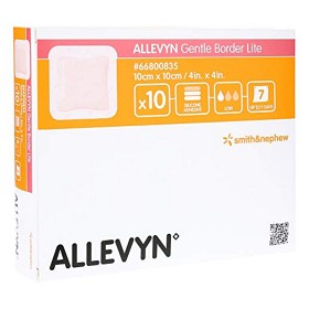 Bild på Allevyn Gentle Border Lite, vidhäftande polyuretanskumförband 10 x 10 cm 10 st