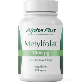 Bild på Alpha Plus Metylfolat 1000 µg 90 kapslar