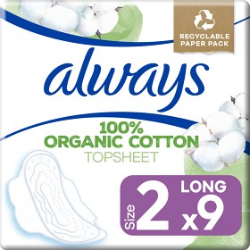 Bild på Always Cotton Protection Ultra Lång Bindor med vingar Stl 2