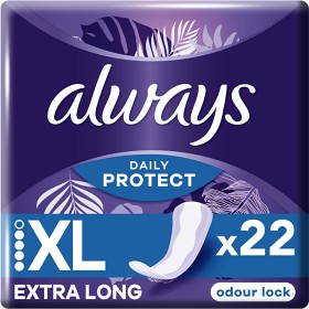 Bild på Always Dailies Long Plus Extra Protect trosskydd med mild doft, 22 st