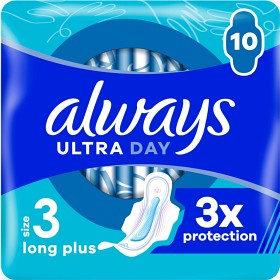 Bild på Always Ultra Bindor Day & Night (Storlek 3) med vingar 10 st