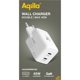 Bild på Aqiila väggladdare GaN 45W PD 2x USB-C 1 st