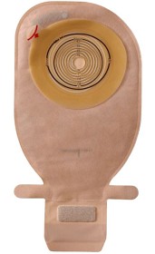 Bild på Assura Plus 1-dels Coloplast tömbar häftpåse Midi beige, hål 25 mm 30 st