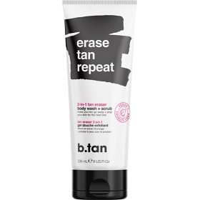 Bild på b.tan Erase Tan Repeat 2-in-1 Bodywash + Scrub 237 ml