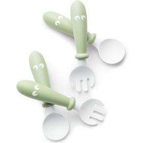 Bild på BabyBjörn Bestick Sked&Gaffel 2-pack Blekgrön
