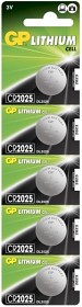 Bild på GP Batteri Lithium CR2025, 5 st
