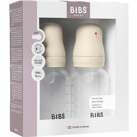 Bild på BIBS Baby Bottle Round Silicone 2-pack 150 ml Slow Flow Ivory