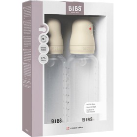 Bild på BIBS Baby Bottle Round Silicone 2-pack 270 ml Medium Flow Ivory