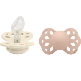 Bild på BIBS Infinity 2-pack Silicone Size 2 Anatomical Ivory/Blush