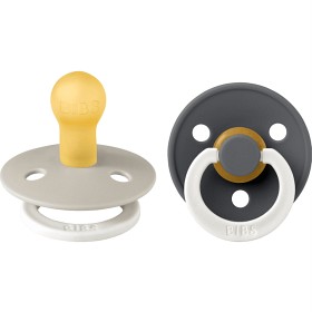 Bild på BIBS Pacifier Colour 2-pack Latex Size 1 Sand Glow/Iron Glow