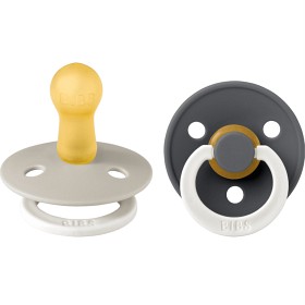 Bild på BIBS Pacifier Colour 2-pack Latex Size 2 Sand Glow/Iron Glow