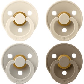 Bild på BIBS Pacifier Colour 4-pack Latex Size 2 Ivory/Sand/Vanilla/Dark Oak