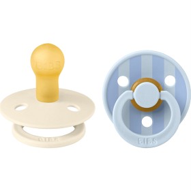 Bild på BIBS Pacifier Studio Colour 2-pack Block Latex Size 1 Baby Blue Dusty Blue Mix