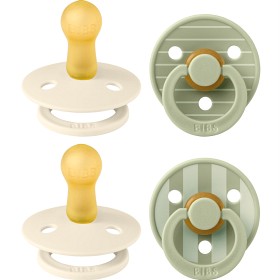 Bild på BIBS Pacifier Studio Colour 4-pack Latex Size 2, Pin Ivory Vanilla Mix/Pin Sage Mix