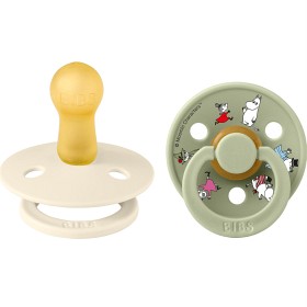 Bild på Bibs x Moomin Pacifier Colour 2-pack Friends Latex Size 2, Ivory Mix