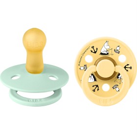 Bild på Bibs x Moomin Pacifier Colour 2-pack Sailing Latex Size 2, Nordic Mint Mix