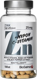 Bild på BioSalma Zink 25mg + C-vitamin & Nypon 100 tabletter
