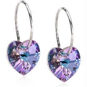 Bild på Blomdahl NT Ear Ring 14 mm Pendant Heart 10 mm Lilac