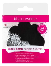 Bild på BrushWorks Satin Nipple Covers Svart 4 st