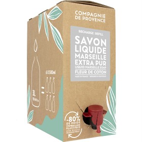 Bild på Compagnie de Provence Liquid Marseille Soap Refill, Cotton Flower 3 liter