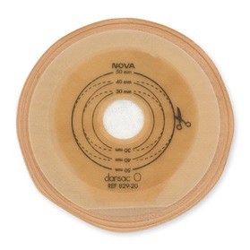 Bild på Dansac Nova 1, sluten häftpåse, Minicap beige, hål 30 mm 30 st