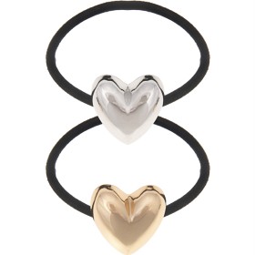 Bild på Dazzling Hair Ties Heart, Silver and Gold 2-pack
