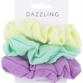 Bild på Dazzling Scrunchie 3-pack, Purple Yellow Green