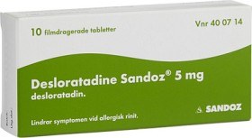 Bild på Desloratadine Sandoz, filmdragerad tablett 5 mg 10 st