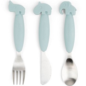 Bild på Done by Deer Easy-Grip Cutlery Set Deer Friends, Blue