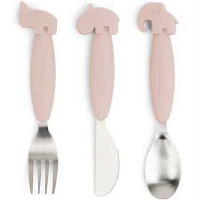 Bild på Done by Deer Easy-Grip Cutlery Set Deer Friends, Powder