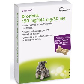 Bild på Dronbits tablett 150 mg/144 mg/50 mg 2 st