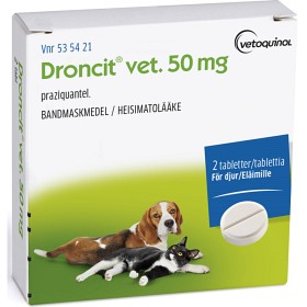 Bild på Droncit vet. tablett 50 mg 2 st