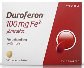 Bild på Duroferon, depottablett 100 mg Fe2+ 200 st