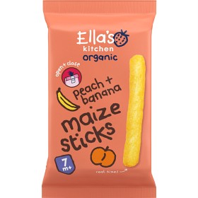 Bild på Ella's Maize Sticks Persika & Banan 16 g