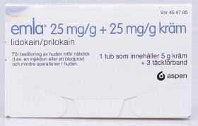 Bild på EMLA kräm 25 mg/g + 25 mg/g 5 gr