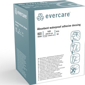 Bild på Evercare Självhäftande Förband Duschbart 10x10 cm 50 st