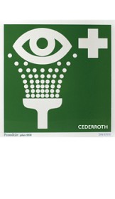 Bild på Första Hjälpen-skylt Ögondusch