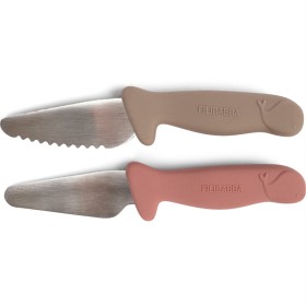 Bild på FILIBABBA Knivset för barn Warm Grey + Rose 2-pack