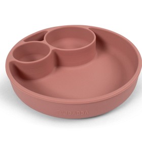 Bild på FILIBABBA Silikontallrik med fack Rose
