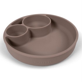 Bild på FILIBABBA Silikontallrik med fack Warm Grey