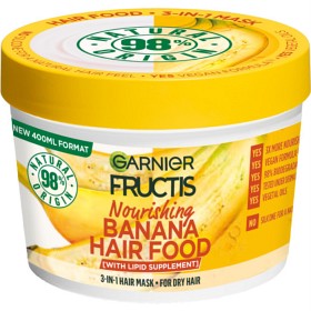 Bild på Garnier Fructis Hair Food Banana näringsgivande hårmask för torrt 400 ml