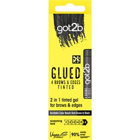 Bild på got2b Glued 4 Brows & Edges Pigmenterad gel 2-i-1 Svart 16 ml