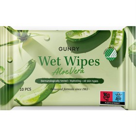 Bild på Gunry Wet Wipes Aloe Vera 10 st