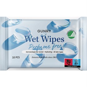 Bild på Gunry Wet Wipes Perfume Free 10 st