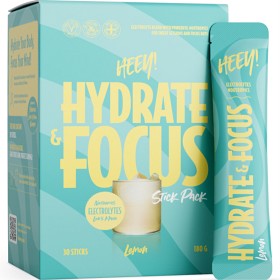 Bild på Heey! Hydrate & Focus, Electrolytes + Lions Mane, Lemon, 30 st Stick Pack