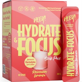 Bild på Heey! Hydrate & Focus Electrolytes, Raspberry Lemonade 30 x 6 g